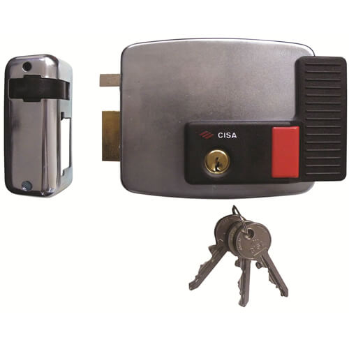 Cisa 11931 Electric Nightlatch Rim Lock With Hold Back for Doors and Gates