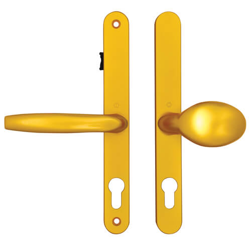 Hoppe Fullex Lever Moveable Pad UPVC Multipoint Door Handles - with Snib 68mm PZ Sprung 215mm Screw Centres