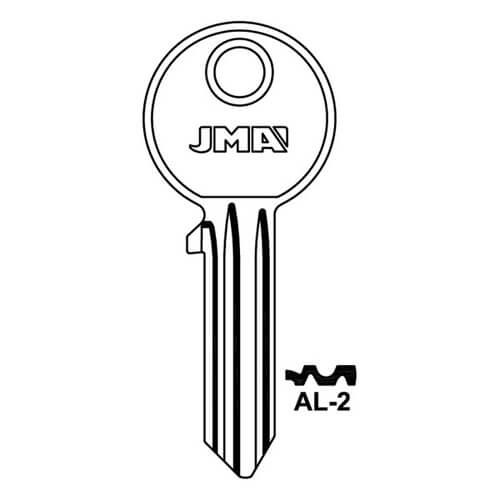 JMA AL-2 Asec 5 Pin Cylinder Key Blank