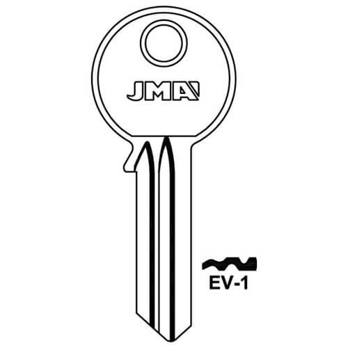 JMA EV-1 Evva 5 Pin Cylinder Key Blank