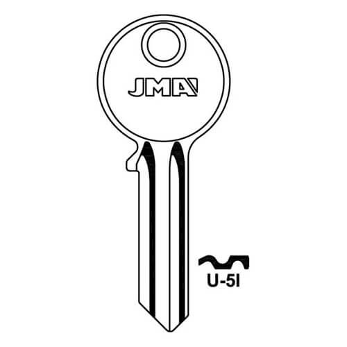JMA U-5I Universal 5 Pin Cylinder Key Blank