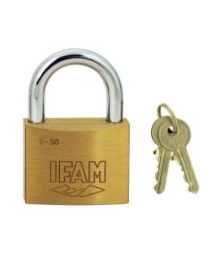 Ifam E Series 50mm Open Shackle Brass Padlock