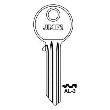 JMA AL-3 Asec 6 Pin Cylinder Key Blank