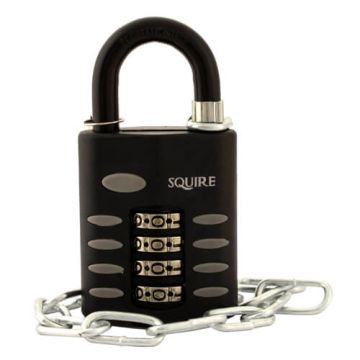 Squire CP50 50mm Open Shackle Combination Padlock with Chain