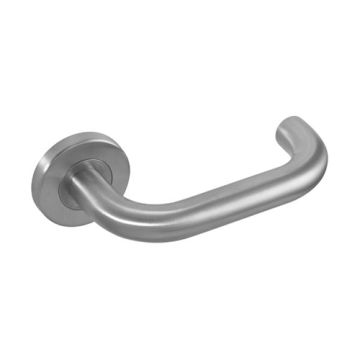 TSS Fire Rated Stainless Steel (SSS) 19mm Return To Door (Safety) Lever on Rose Furniture